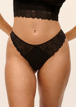 Freya Alanna Thong in Black - front view