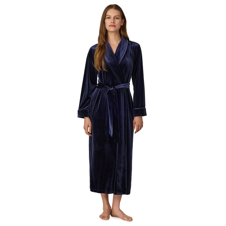 Ralph Lauren Velvet Long Shawl-Collar Robe