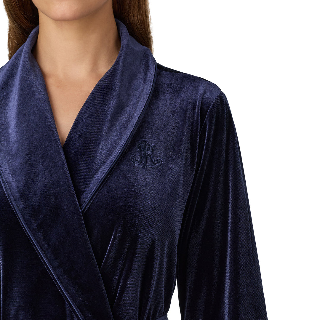 Ralph Lauren Velvet Long Shawl-Collar Robe