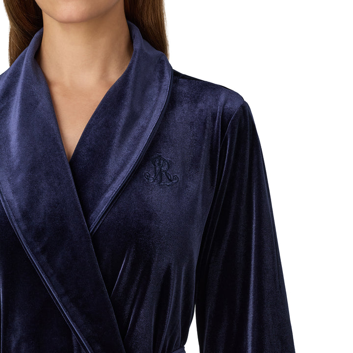 Ralph Lauren Velvet Long Shawl-Collar Robe