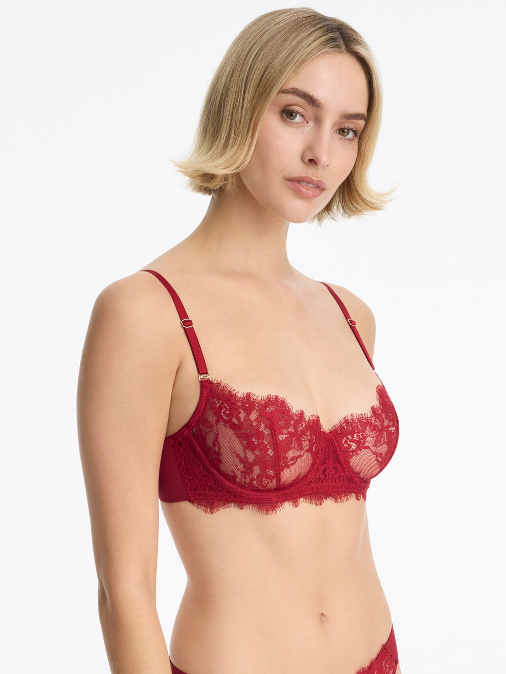 Skarlett Blue Entice Lace Balconette Bra Scarlet - Side #color_scarlet