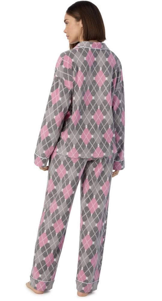 DKNY Fleece Notch PJ Set - Smokey Pink