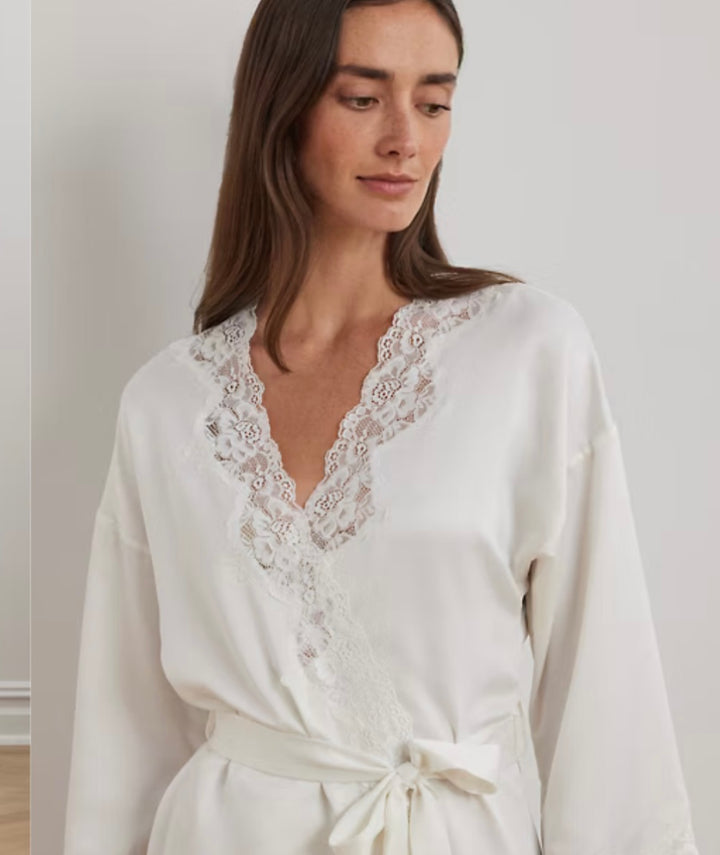 Ralph Lauren Satin Robe - Ivory