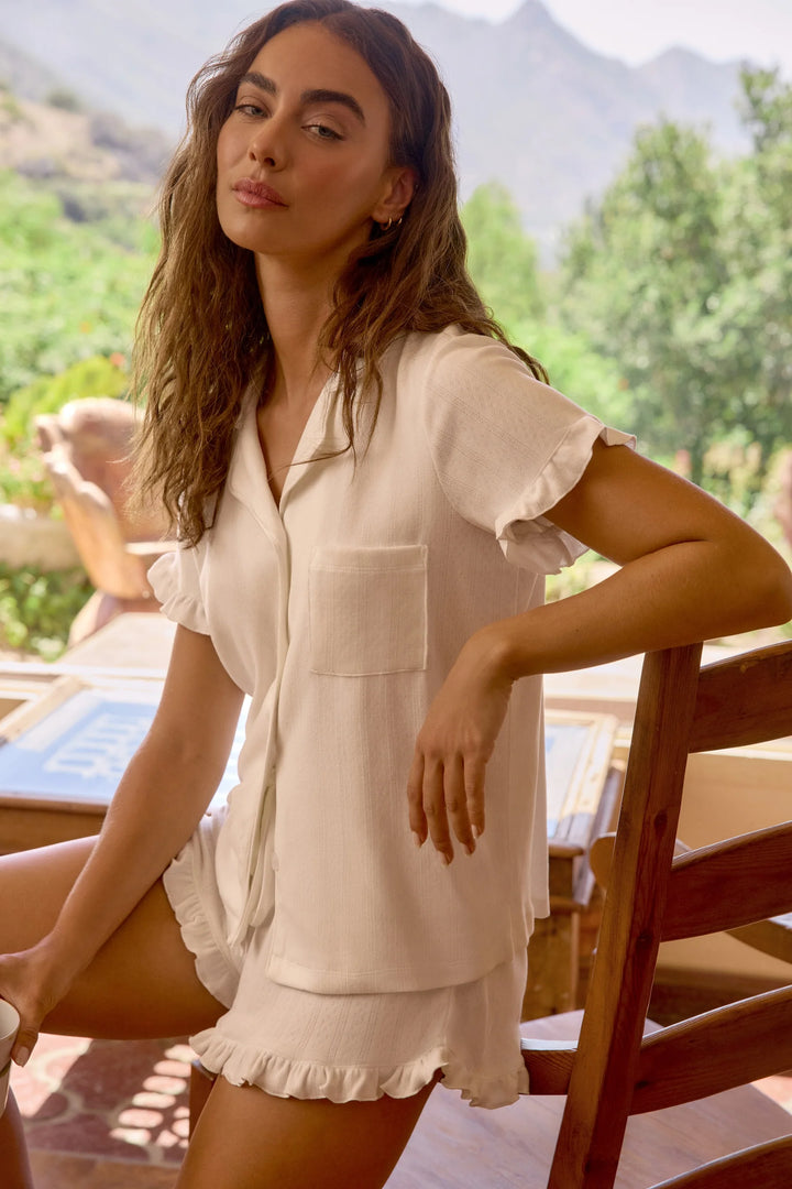 PJ Salvage Pointelle Essentials 3-Piece Shorts Set