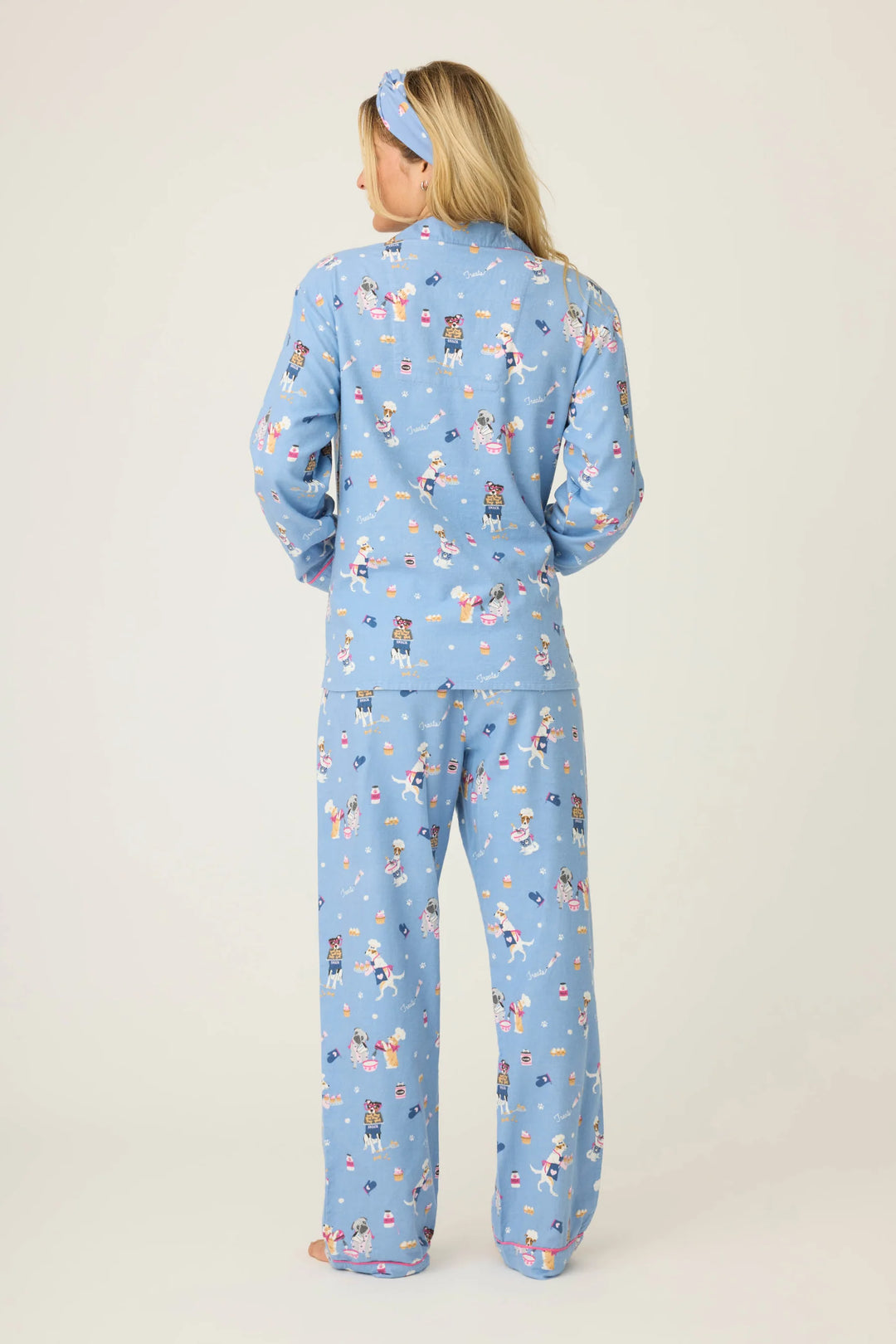 PJ Slavage Baked Woof Love Dog Print 3-Piece Flannel PJ Set