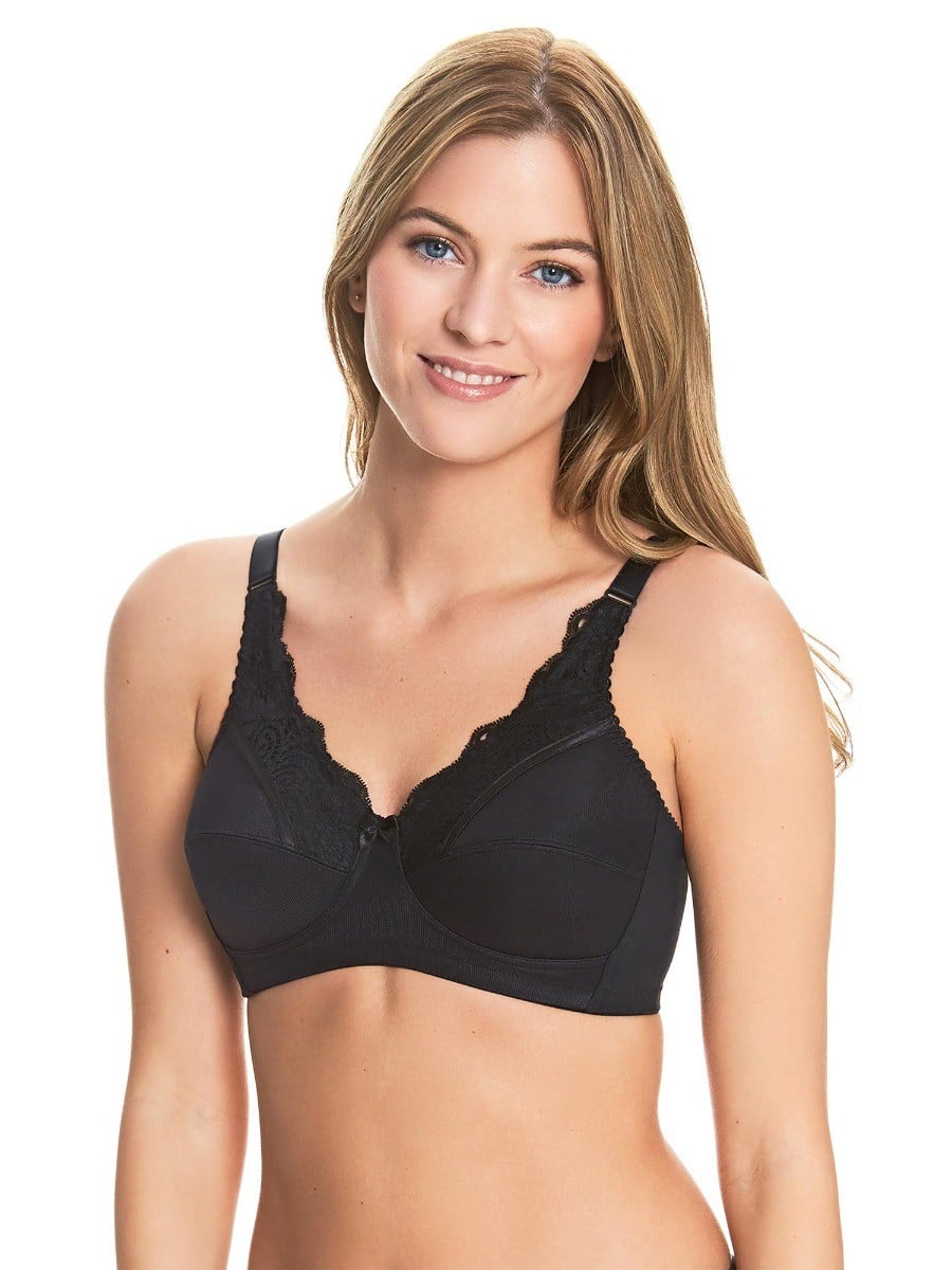 Royce Lingerie Jasmine Non-Padded Pocketed Bra in black – front view