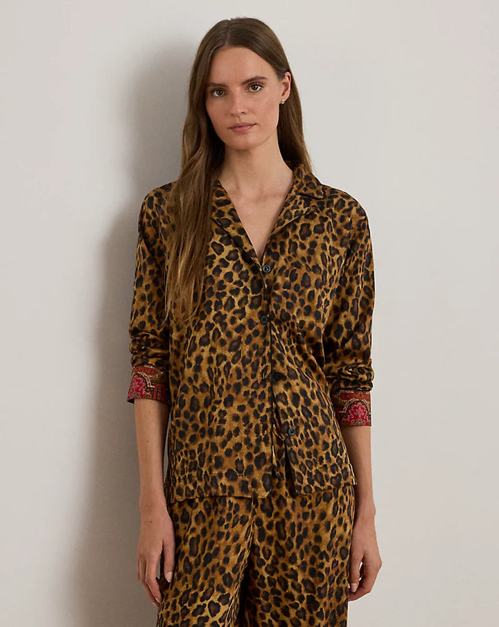 Leopard-Paisley Sateen Sleep Set
