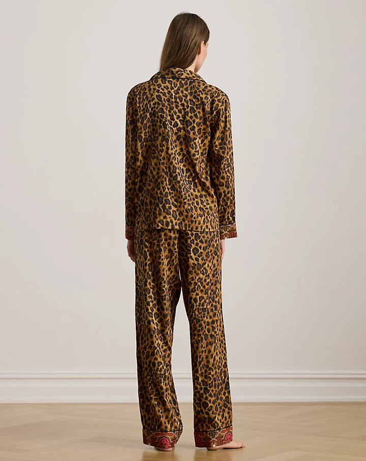 Leopard-Paisley Sateen Sleep Set