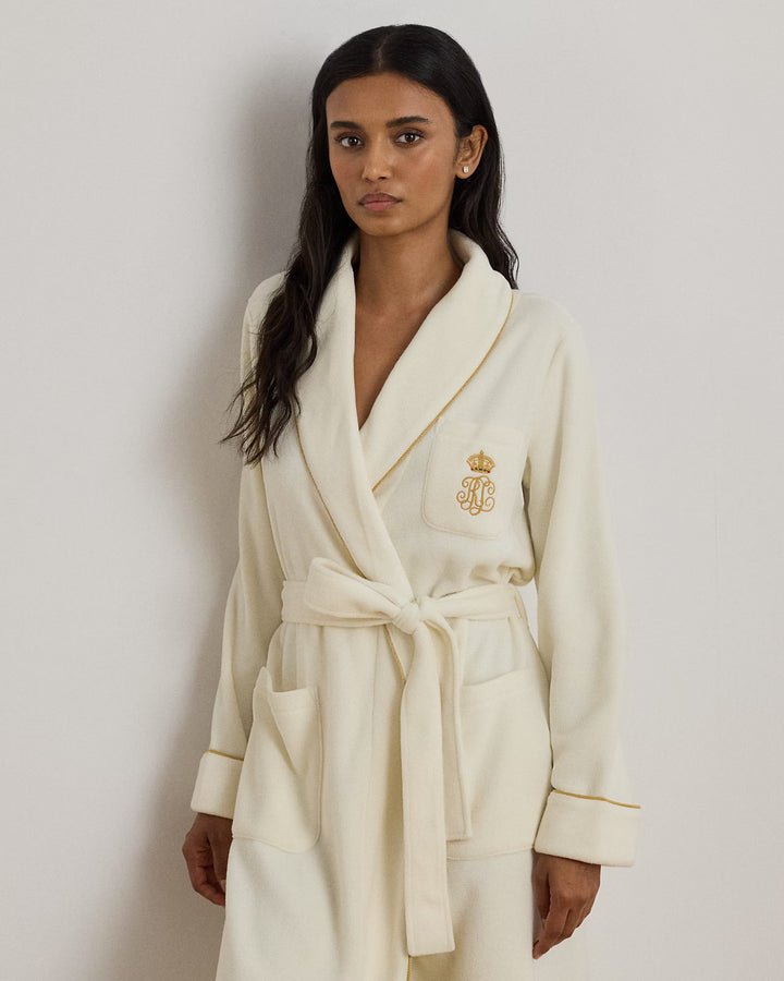 Microfleece Long Shawl-Collar Robe