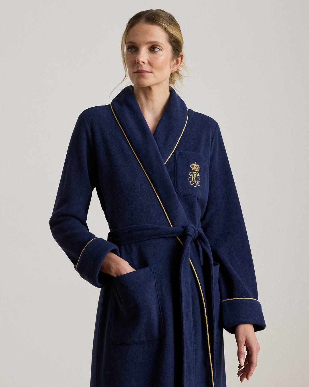 Microfleece Long Shawl-Collar Robe