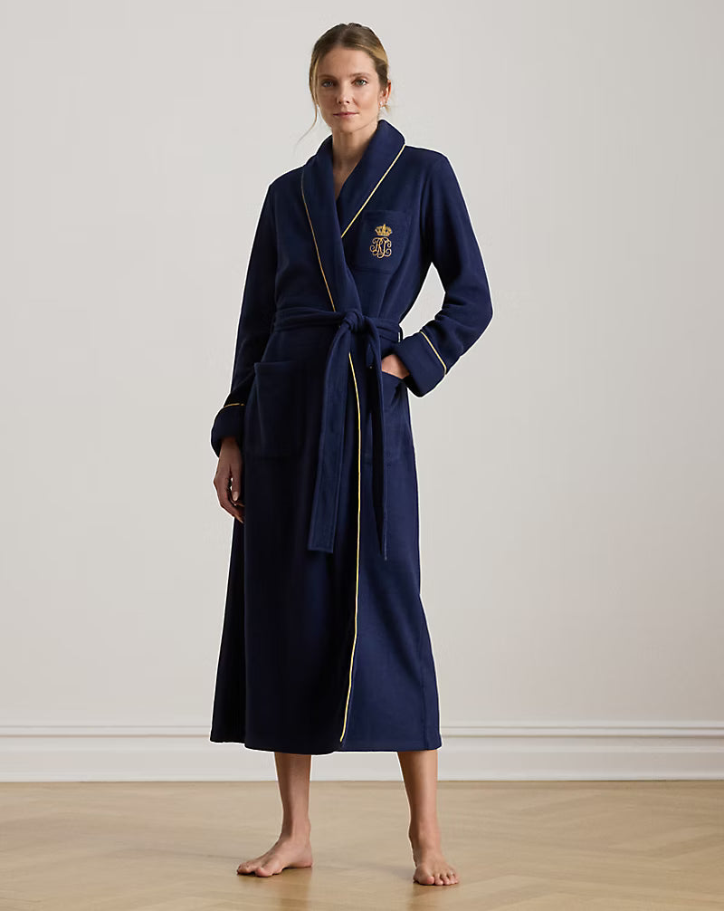 Microfleece Long Shawl-Collar Robe