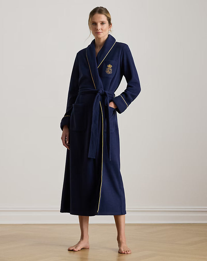 Microfleece Long Shawl-Collar Robe